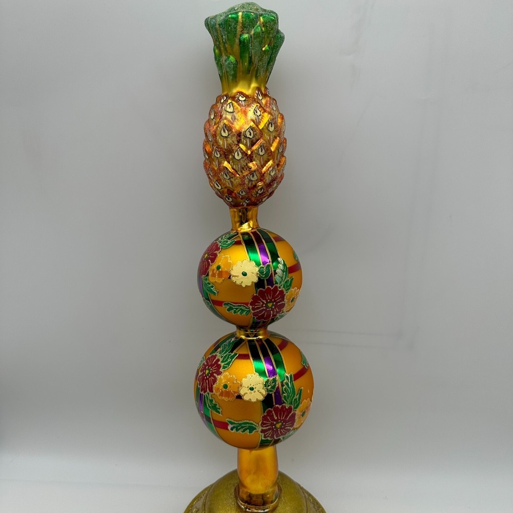 1998 Christopher Radko Pineapple Finial 15" Tree Topper 98-466-0